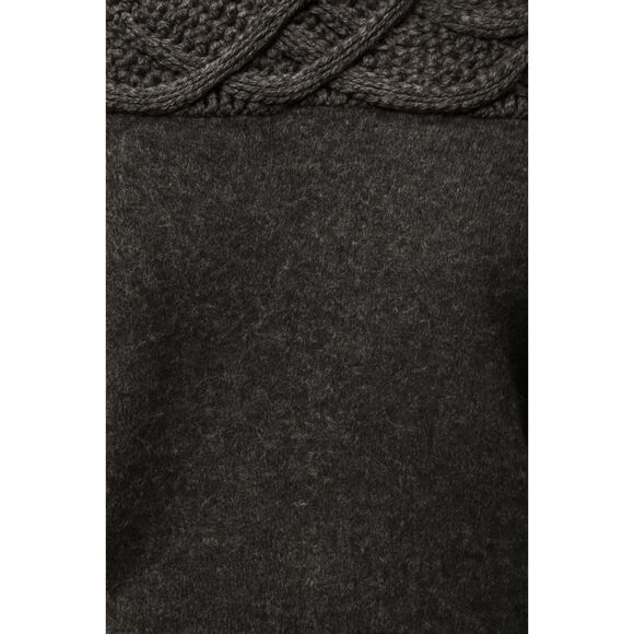 INC Petite Luxury Silk Angora Blend Turtleneck Sweater Gray Cable Knit - Picture 9 of 13